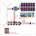 Sistema de generador de energía eólica de 5kw para uso en casa o granja Sistema de fuera de red GEL BATERÍA 12V100AH